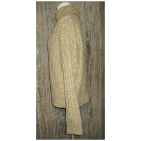 William Rast Womens Oatmeal Wool Blend Turtleneck Sweater Sz. M Grunge Cabincore - Picture 2 of 15